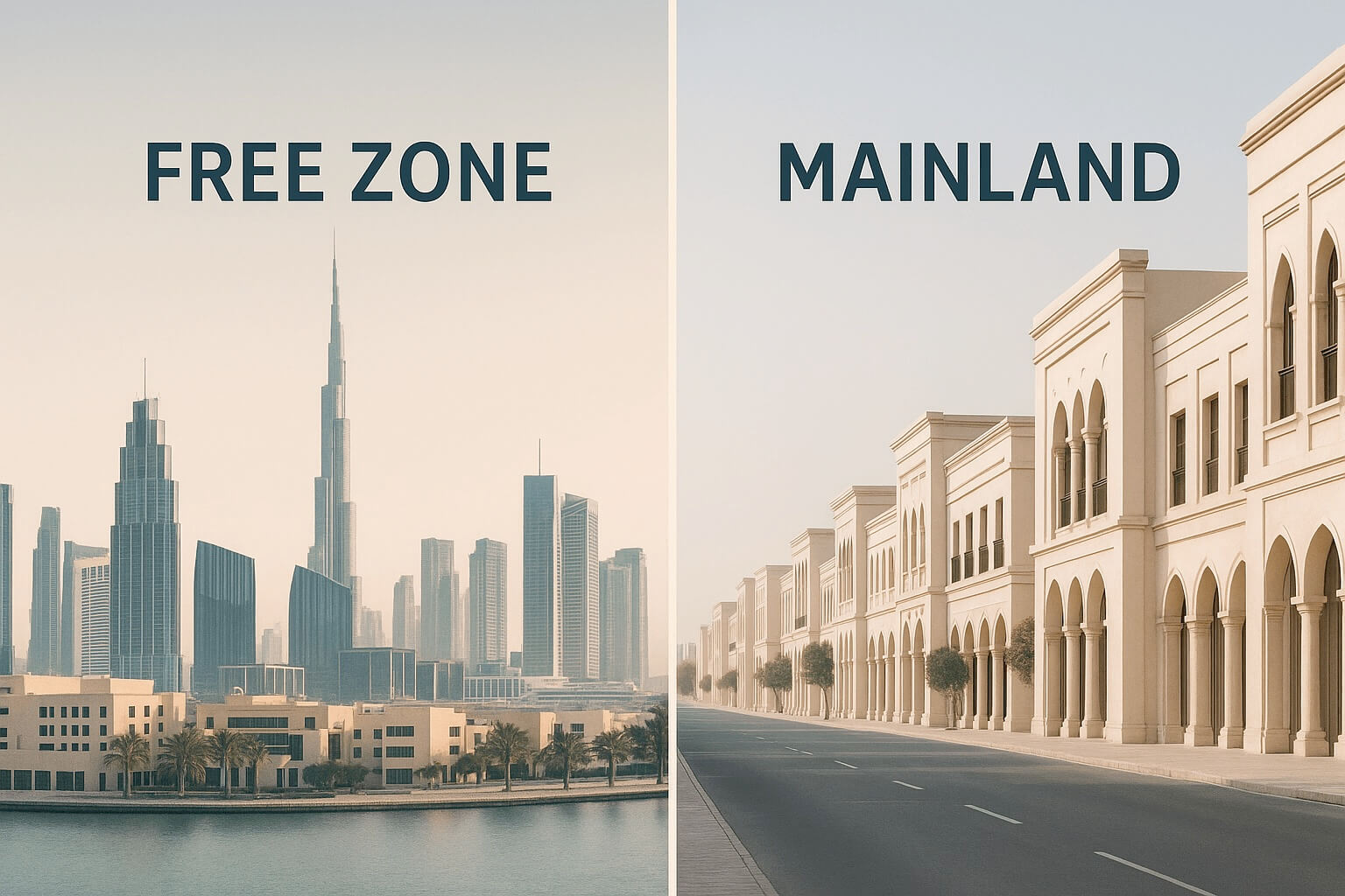 business registration in the UAE — comparison of free zone and mainland
