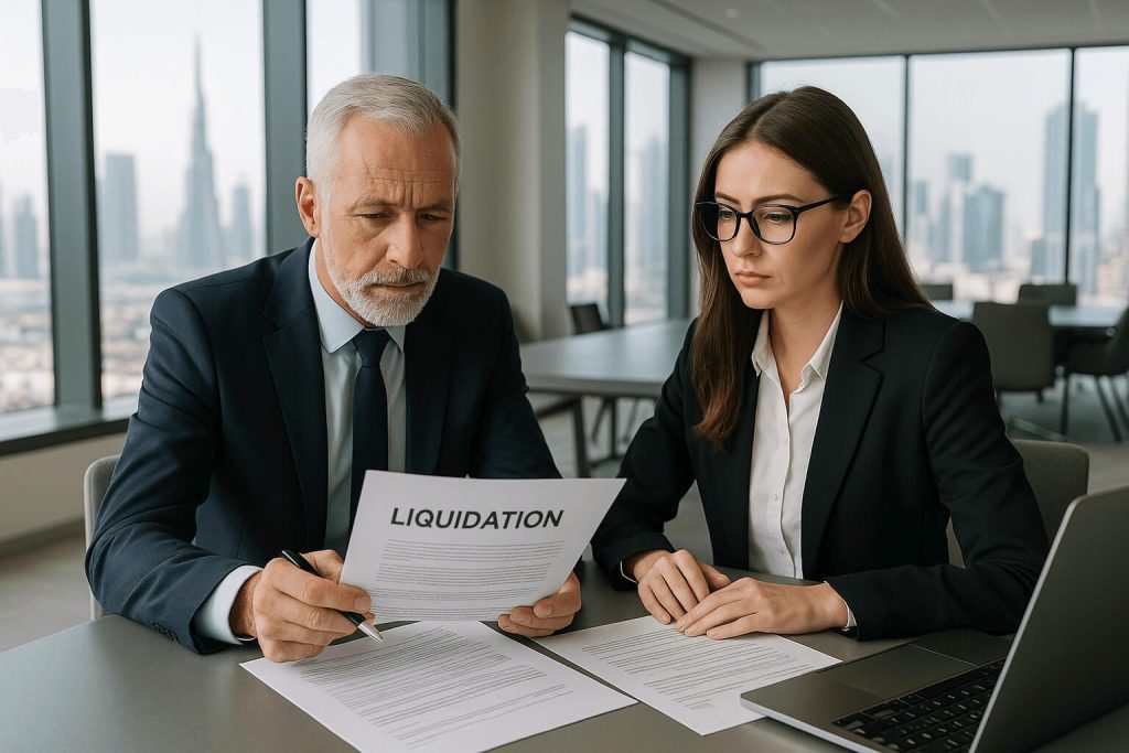 company liquidation in the UAE — document review and tax reporting with professionals